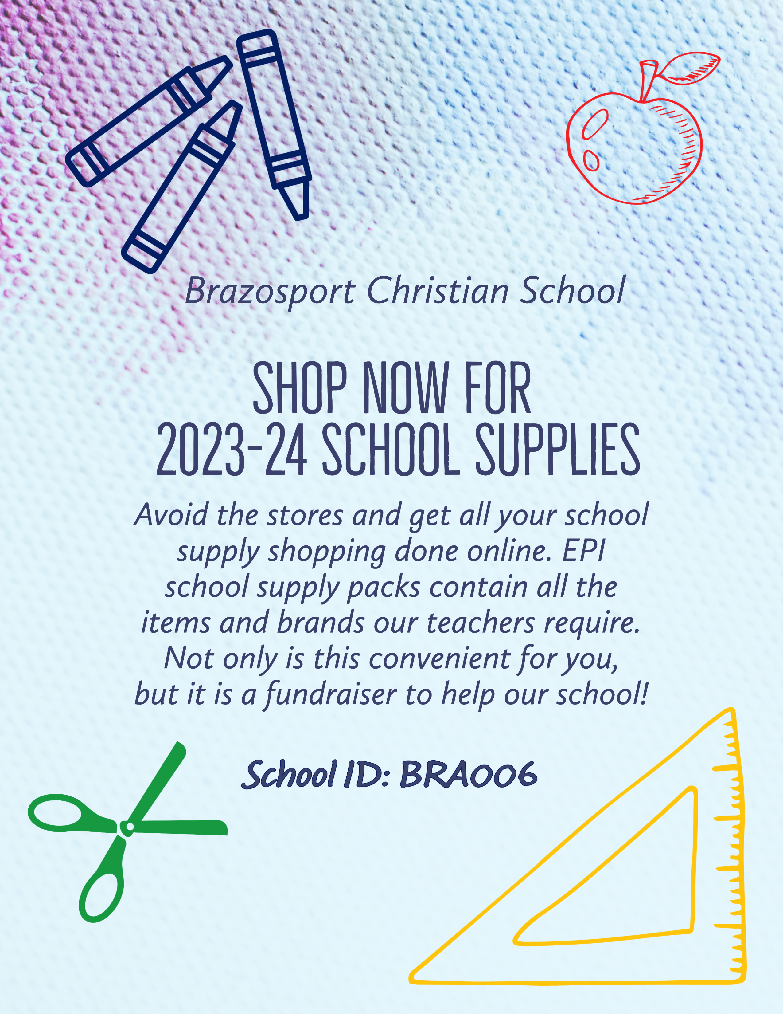 PTF Fundraiser - School Supplies Flyer